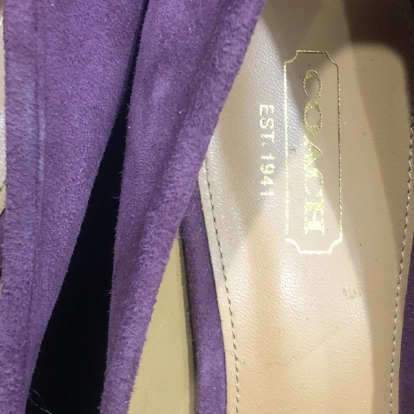 COACH suede peep toe pumps - Picture 3 of 8